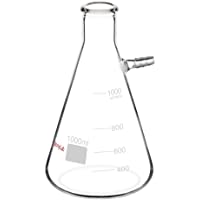 stonylab 1-Paquete Matraz de Filtrado de Vidrio Borosilicato de 1000ml- Cuello de Perno con Tubulación- Glass Filtering…